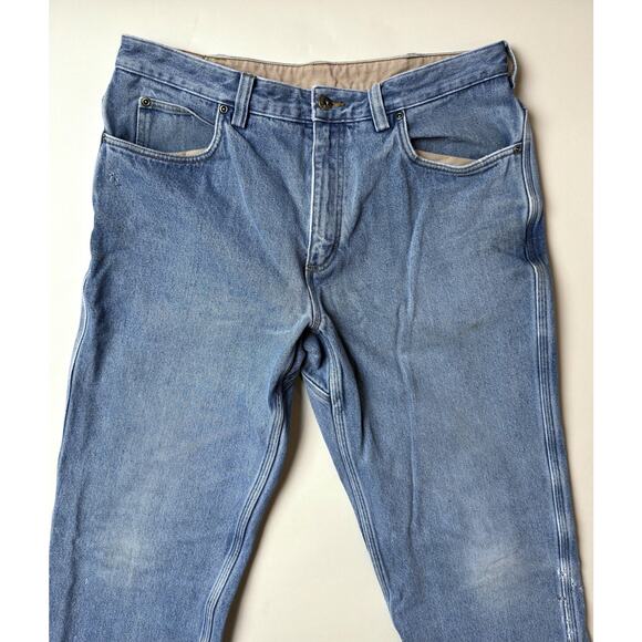 Duluth Trading Jeans Mens 36x32 (33 Waist) Flannel Lined Workwear Distressed - Picture 10 of 16